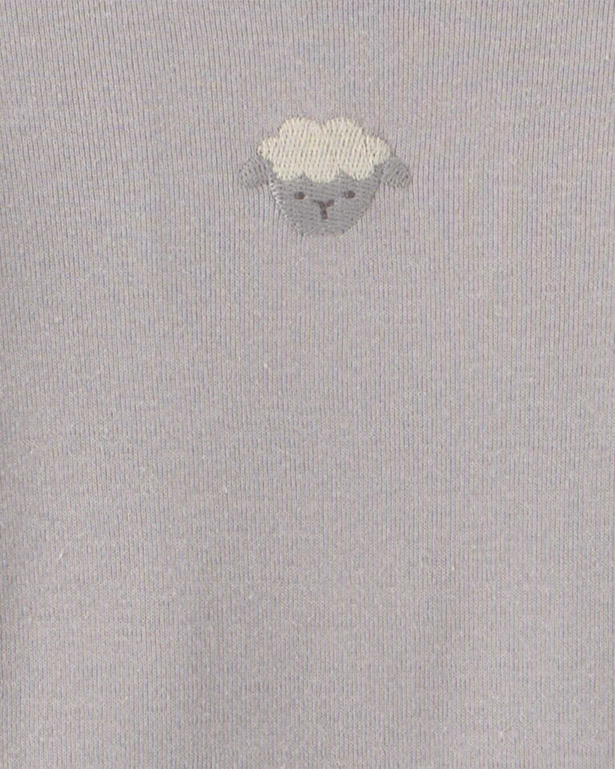 Baby 6-Pack Sheep Long-Sleeve Bodysuits - Grey/White