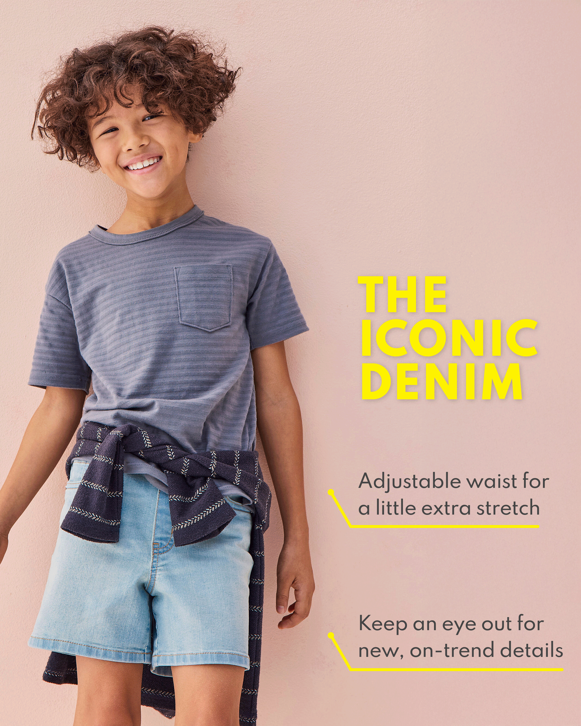 Kid Pull-On Denim Short - Blue Wash