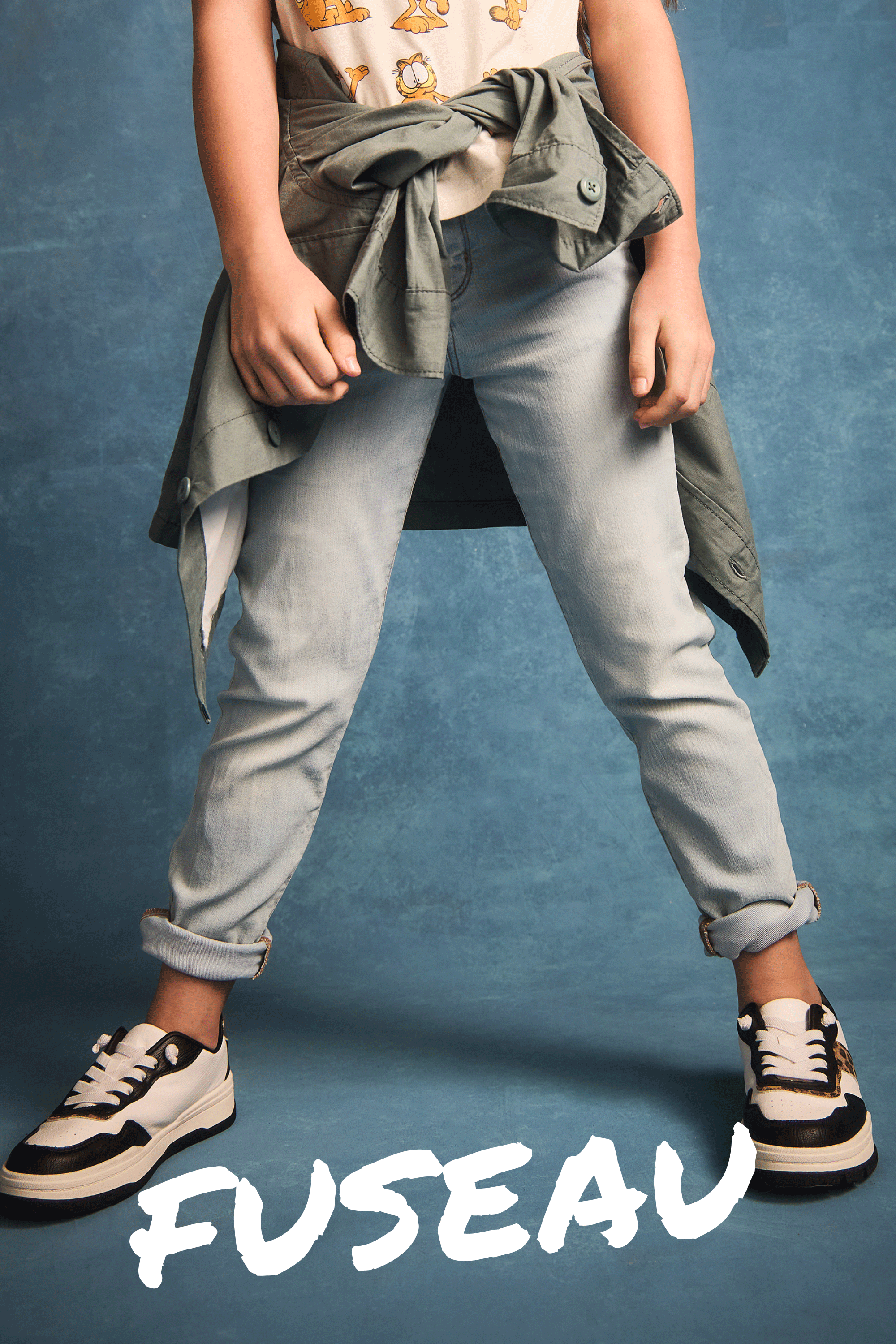 Enfant Jeans fuseau à délavage Blue Ice